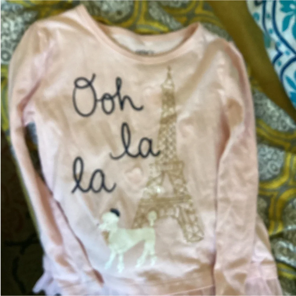 Ooohhh La La French Eiffel Tower Poodle Dog Ruffle Carters 3T
